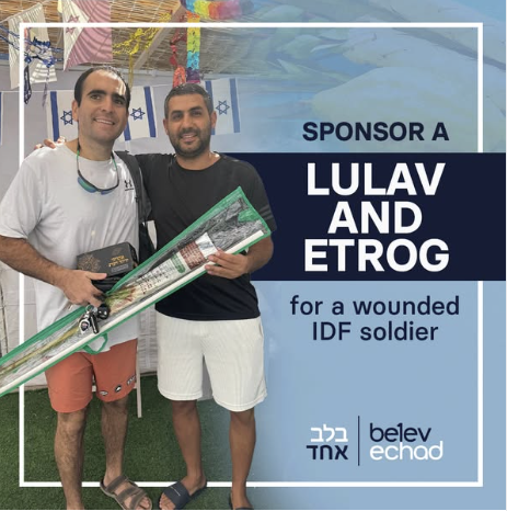 Belev Echad ad — Sponsor a Lulav and Etrog for a Wounded IDF Soldier